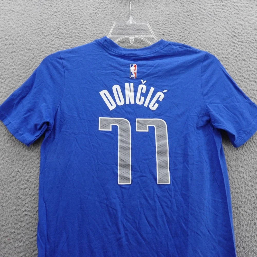 Nike Luka Doncic Tee Large Blue T Shirt Youth Dallas Mavericks NBA Cotton 77 NWT
